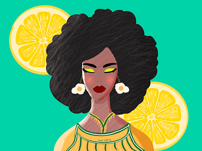 Lemon Girl artwork design girl hairstyle illustration lemon vector