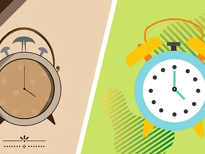 classic vs modern clock 2d classic clock graphic design illustration modern