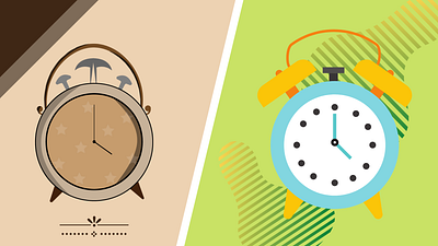 classic vs modern clock 2d classic clock graphic design illustration modern