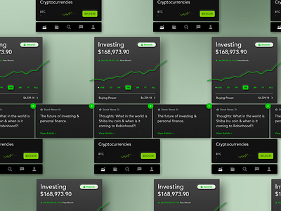 Robinhood Neumorphism-ish app card design figma graphic design hireme neumorphism productdesign robinhood ui ux