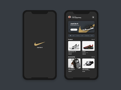#026 Nike App app design design inspiration landingpage mobile app nike sport ui ux