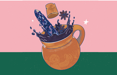 Atole de maíz azul atole food illustration maíz mexican tradition