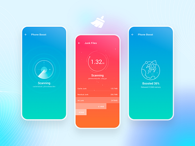 Deep Cleaner app boost cleaner cleaning design icon mobile phone boost smart super ui