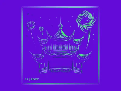 Day 13 | Roof app branding chinese design drawing illustration logo pagoda typography ui ux vector