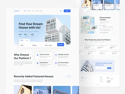 Housie - Real Estate Landing Page app exploration landing page mobile mobile app mobiledesign real estate real estate website ui ux web web design website