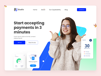 Payment - Header Website Design bank card digital finance header homepage marketing online banking pay payment transfer website