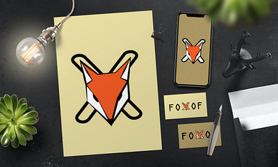 FOXOF mockup branding dailylogo dailylogochallenge design designer designideas foxlogo foxof illustrator logo mockup