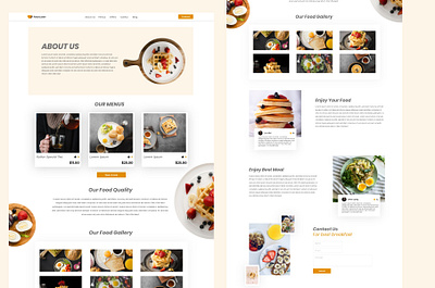 Food Lover Landing page design landing page ui design ux design visual design web design