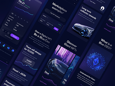 Mobile Responsive: Blue.Ceo NFT Project clean dark dark mobile design landing page mobile mobile responsive mobile ui nft product responsive responsive design responsive website ui ui ux ux