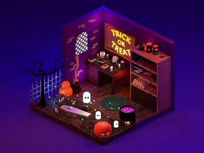 Happy Halloween 3d blender design graphic design illustration isometric