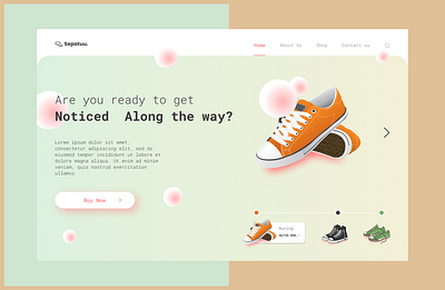 Sepatuu. Shoes Shop Landing Page app best landing page branding card colorfull desiign desktop ui e commerce graphic design landing page macbook pro ui modern design modern landing page responsive design roboto mono ui design ui design 2021 ui ux user interface ux website landing page