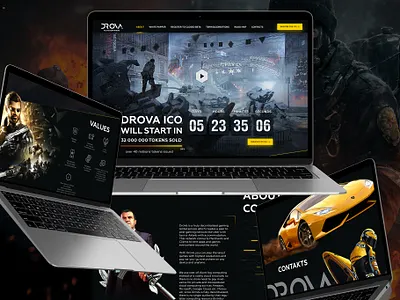 Game landing page for ICO template cool design game graphic design ico illustration landing page template ui ux