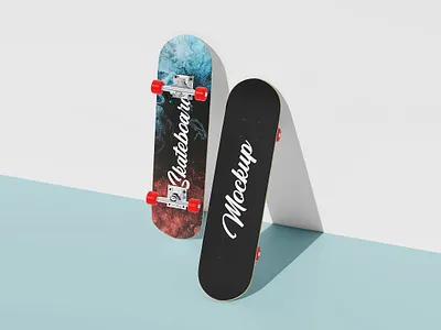 Skateboard Mockup branding city mockup print mockup product showcase skateboard skating sport street wooden