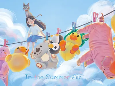 Drying and lovely childrens book illustration childrens book illustrations illustration sky
