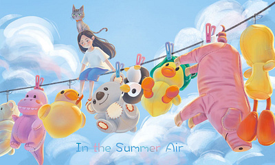 Drying and lovely childrens book illustration childrens book illustrations illustration sky