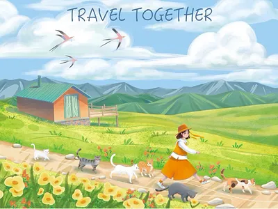 For on outing childrens book illustration illustration spring