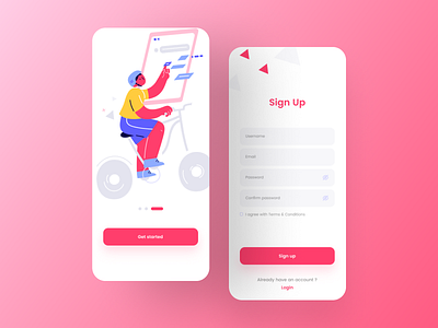 Sign Up - UI Design android animation app branding design graphic design illustration ios ios design login minimal minimalism mobile app design new post popular design registration ui uiux ux