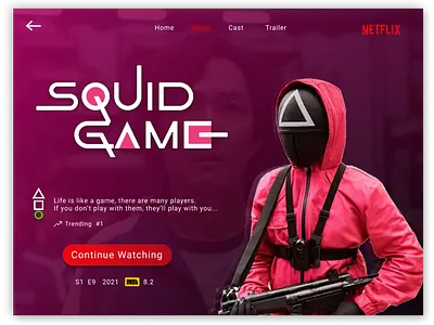 Squid Game Netflix Page design graphic design illustration netflix squidgame ui ux webdesign