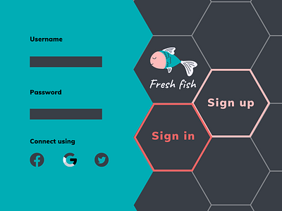 Daily UI #001 - Fresh fish - Sign in page daily ui dailyui fish page sign in site web website