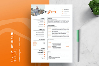 Concept CV Resume Template clean concept cv cover letter cv design cv template design graphic design illustration job minimal modern professional professional clean professional cv resume resume design resume template simple simple cover simple cv