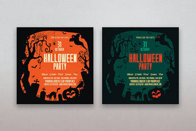 Halloween Party catalog clean design flyer poster flyer set ghost halloween halloween flyer halloween party halloween thriller illustration indesign magazine print printable pumpkin scary template treat trick