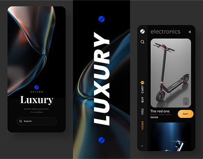 Luxury e commerce store app app ui beand beautidul branding dark design ecommerce expencive illustration logo luxury minimal mobile mobile ui new store ui ux vector