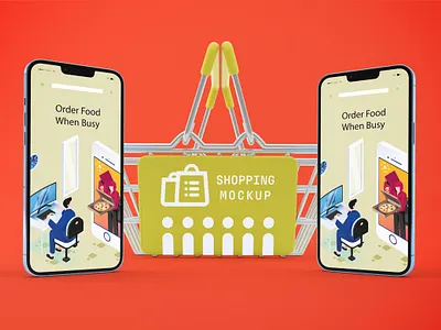 iPhone 13 Shopping Mockups abstract apple clean design device display iphone iphone 13 iphone 13 pro mockup phone phone mockup presentation realistic shop simple smartphone theme ui ux