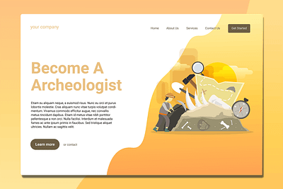 Archeologist - Landing Page app apps archeologist blog branding brochure business catalog design graphic design illustration interface landing landing page page ui ui design ux ux design website