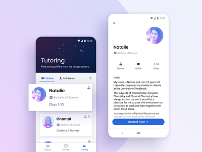 Digital Learning App android app app design detail page illustration ios learning mobile profile tutors ui ux