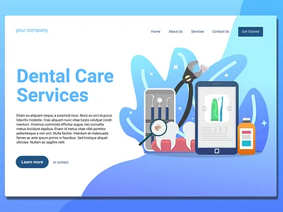 Dentist - Landing Page app apps branding business dentist dentist teeth design illustration interface interface dentist landing landing page page teeth ui ui design ux ux design walkthrough website