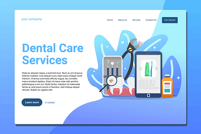 Dentist - Landing Page app apps branding business dentist dentist teeth design illustration interface interface dentist landing landing page page teeth ui ui design ux ux design walkthrough website