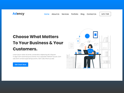 Adency - AD Agency Company Hero area clean dashboard design graphic design illustration mobile app ui user experience user interface ux website