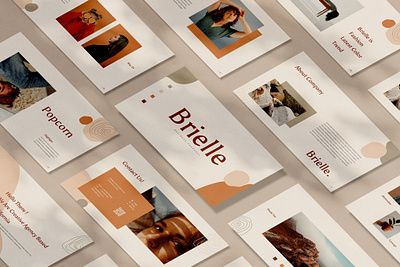 Brielle abstract annual report branding concept creative deck design google slides illustration keynote multipurpose pitch deck powerpoint pptx presentation presentation template purpose template vector web development