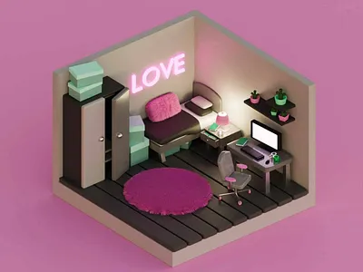 Teenager's room 3d 3d art 3d design 3d illustration 3dart