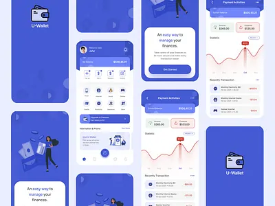 U-Wallet : E-Wallet App balance bank branding ewallet finance iphone 11 minimalist payment payment app top up transaction ui ui app wallet wallet app