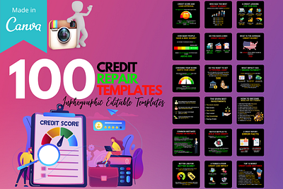 Credit Repair Template canva template credit repair editable template finance templates graphic design instagram template social media design