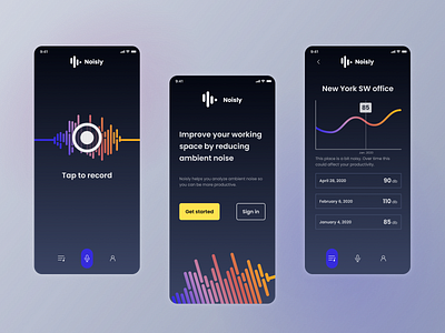 Noisly - ambient noise app ambientnoise ui uidesign ux uxdesign