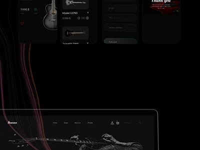 Basket black concept design guitar mobile mockup online store ui ux