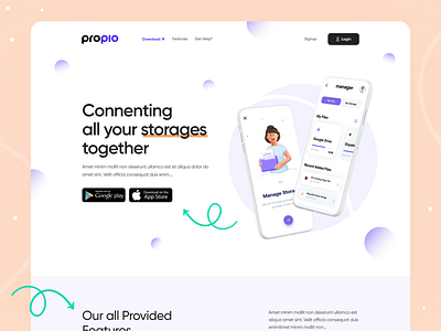 Propio || App landing page (Hero Exploration) app landing page business landing page landing page design landing page exploration ui ui design uiux ux web web design web page web page design webdesign webpage website