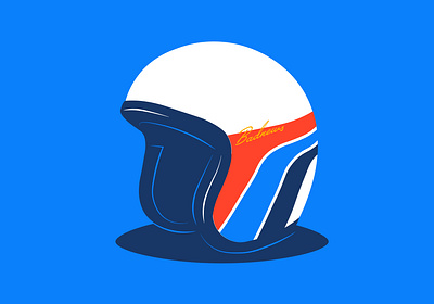 Inktober - Helmet badnews blue design helmet illustration inktober inktober2021 motorsport racing typography vector vintage