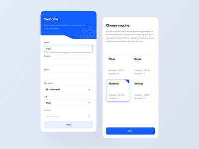 Vaccination App app clean clean ui corona design health irakli lolashvili minimalistic mobile ui vaccination vaccine virus