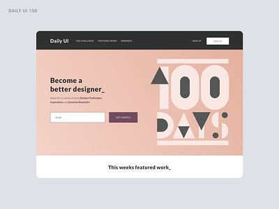 Daily UI 100 - Daily UI Landing Page daily ui daily ui 100 dailyui landing page