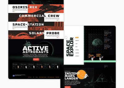 🧑‍🚀🚀🪐 astronaut black branding design green red search space typography ui ux