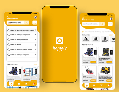 Household Toolkits Rental App android design branding and marketing graphic design illustration ios design logo mobile uiux design rental mobile application responsive design ui uiux designs userflow website design wireframes