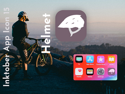 Inktober App Icon 15 - Helmet 15 adobe adobe xd app bicycle bike branding challenge draw helmet icon illustration inktober inktober2021 ipad logo october procreate ui ux