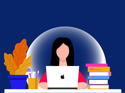 Working Girl adobe apple covid 19 design graphic design illustration logo vector work from home workinng