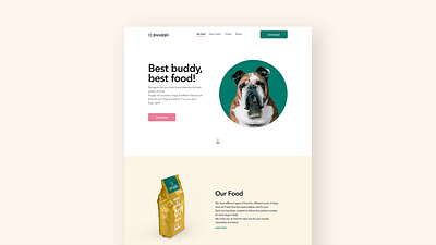 Puuppi - Landing Page app branding design dog dog food dog food app graphic design product design ui