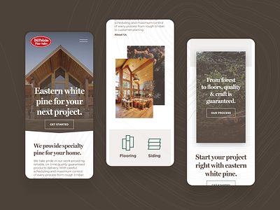 Eastern White Pine Mill Website Design design lumber mill minimal mobile mockup new england new hampshire pine ui ux website