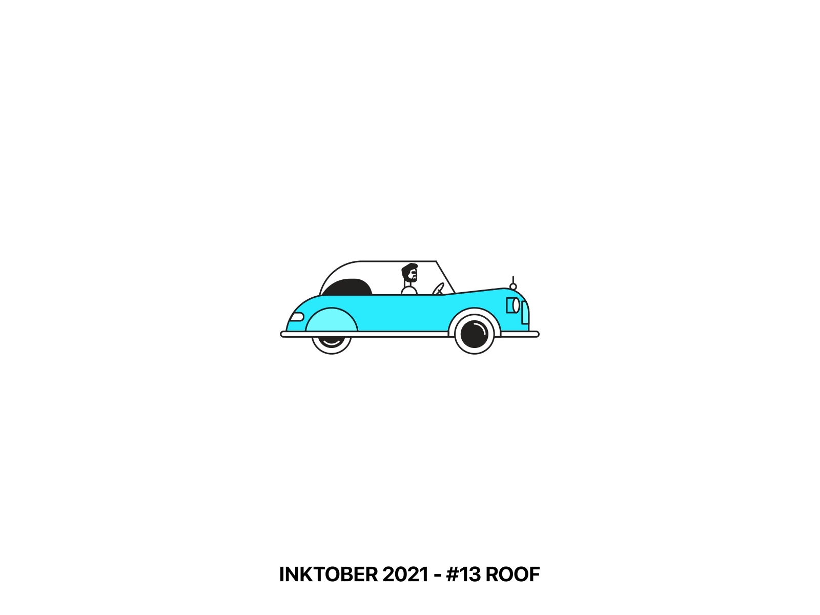 Roof - Inktober2021 - 13 adobe after effects adobe illustrator animation branding car convertible design finding illustration inktober roof routes ui