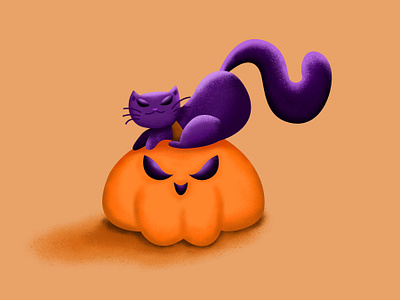 Ha ha ha adobe adobeillustrator adobephotoshop artistsoninstagram behance branding cat color designinspiration digital illustration dribbblers grain graphic design haloween illustration orange pumpkin purple rebound texture